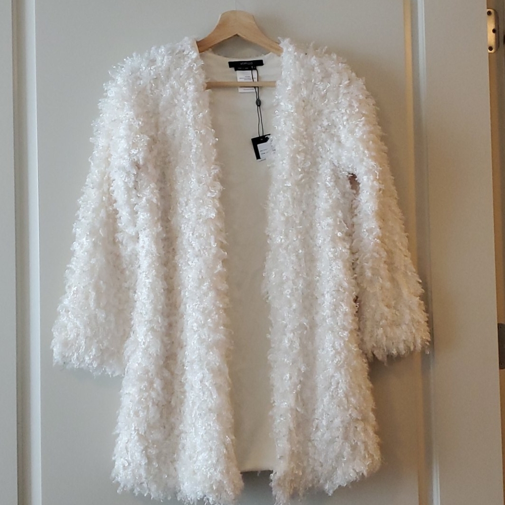 NWT Vertigo Paris Cream Teddy Jacket